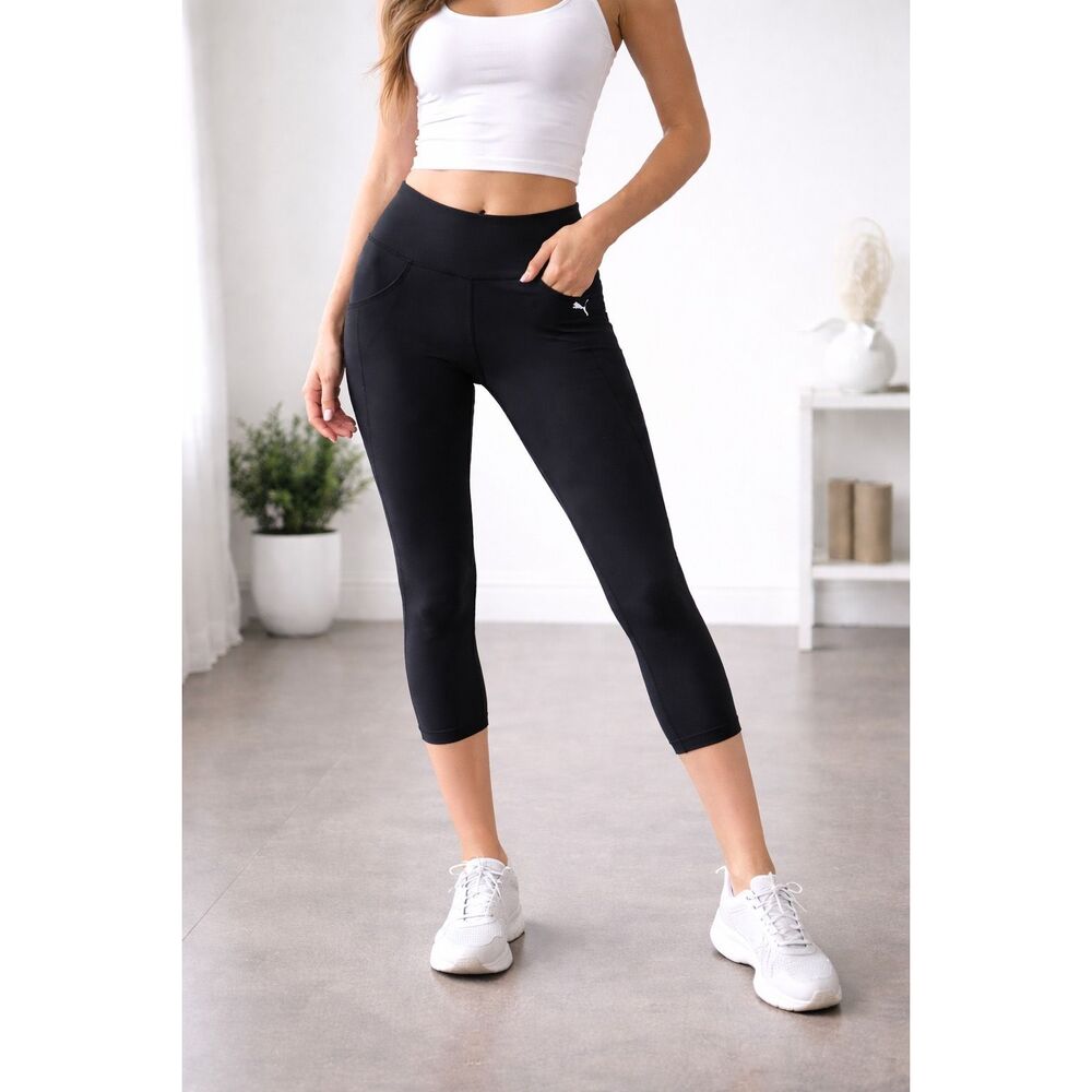 NWT Puma Iconic Ellavate Black Capri Leggings US L DryCELL Limited Edition